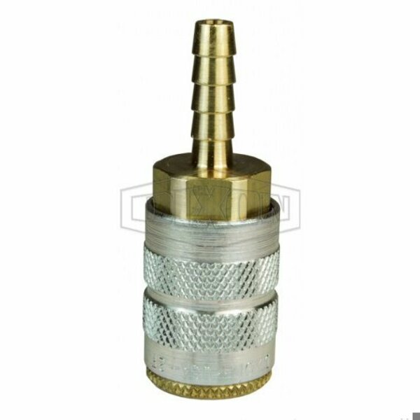 Dixon DQC DF Industrial Semi-Auto Pneumatic Coupler, 1/4 in Nominal, Coupler x Standard Barb End Style, Br 2FS2-B